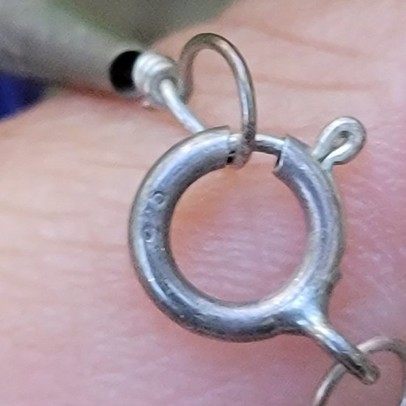 Native American handmade hand strung stabilized lapis lazuli three strand sterli - Picture 6 of 16